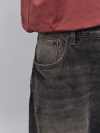 Tempestfire - Men's Washed Denim Wide-Leg Jeans