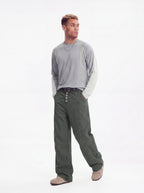 Dewpoint - Button Straight-Leg Wide Cargo Pants
