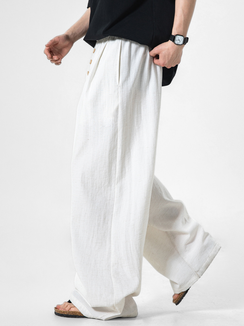 Forestfall - Men's Button-Detail Relaxed Straight-Leg Pants