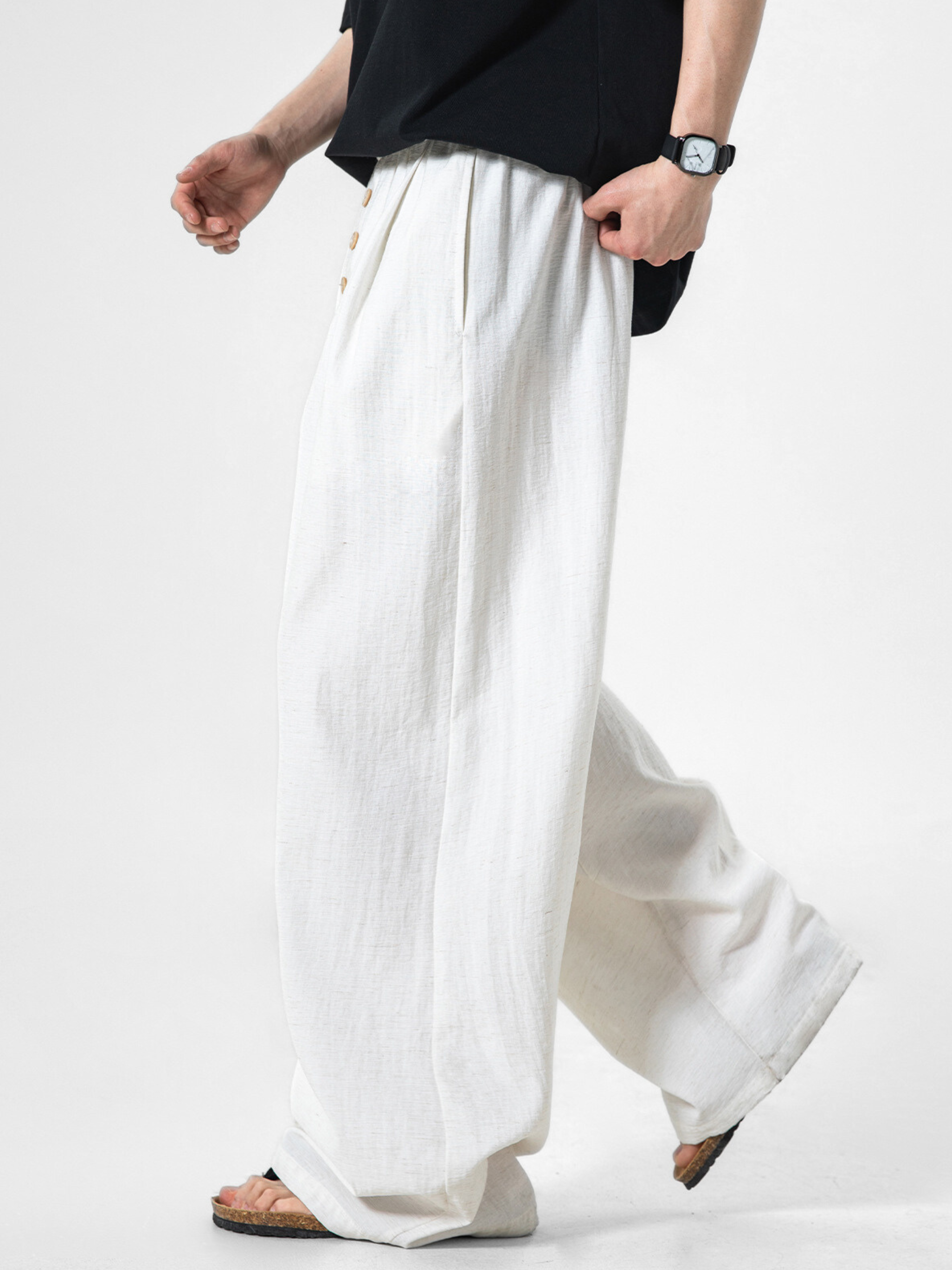 Forestfall - Men's Button-Detail Relaxed Straight-Leg Pants