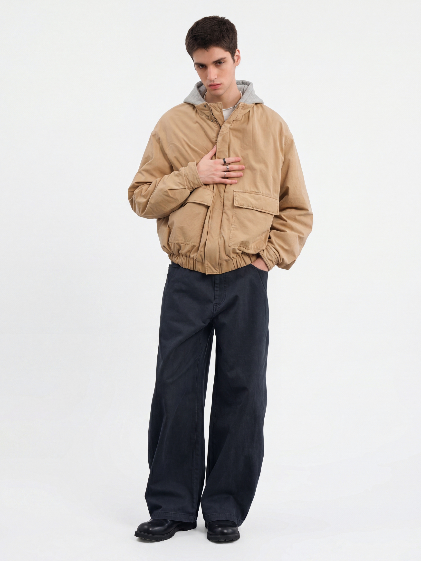 FlareMist - Men's Washed Side-Zip Wide-Leg Pants