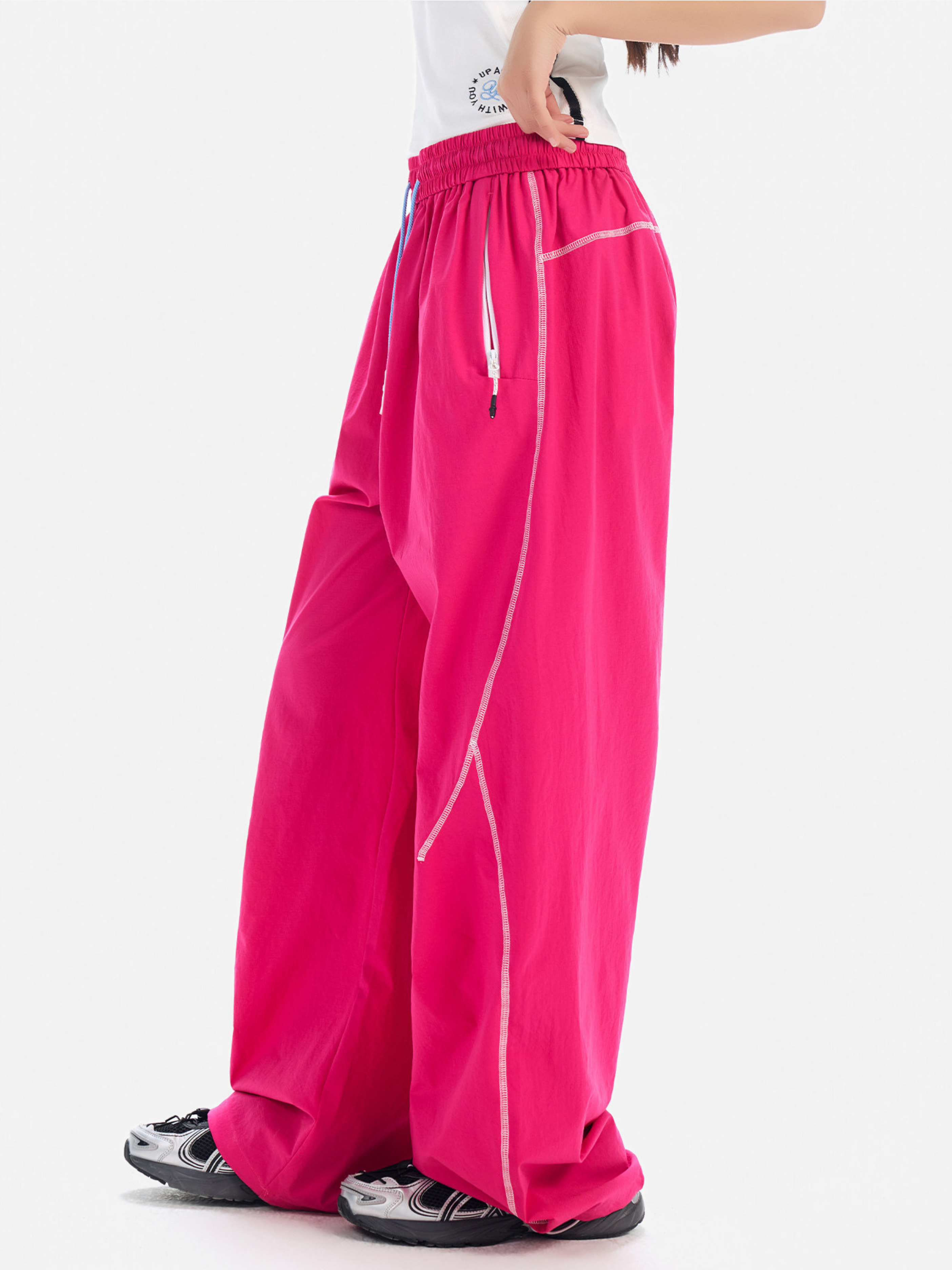 Oakfall - Water-Repellent Contrast Stitch Wide-Leg Pants