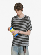 Ashdrift - Unisex Striped Star Lyocell Short Sleeve T-Shirt