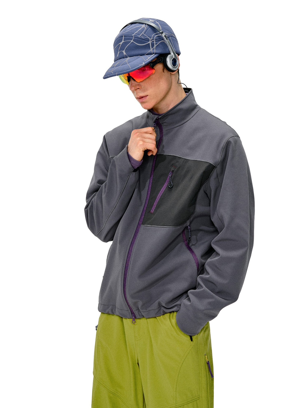 Driftcore - Unisex Teflon Water-Repellent Colorblock Stand Collar Jacket