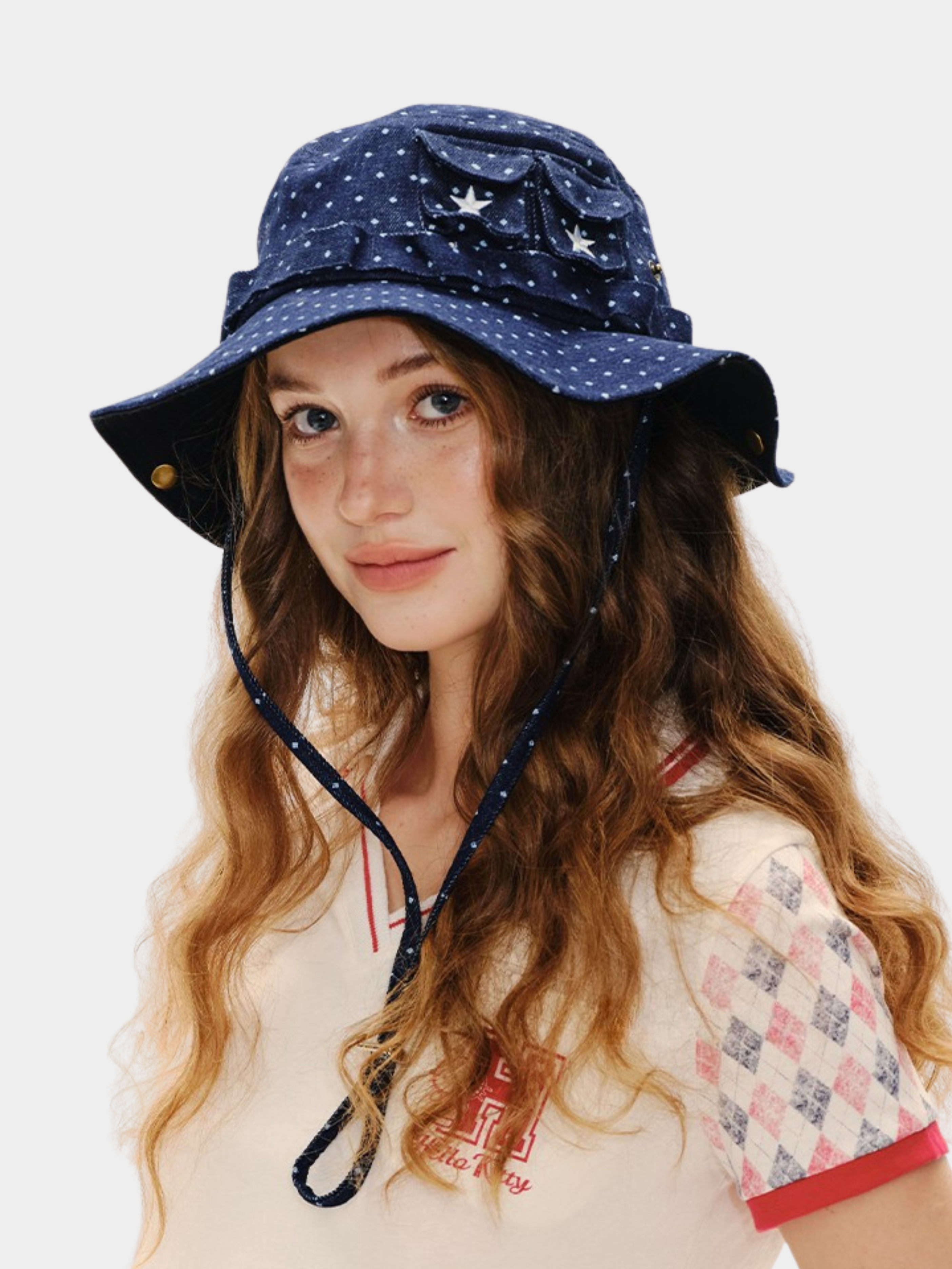 Duneflare - UPF50+ Protection Polka Dot Embroidered Utility Bucket Hat