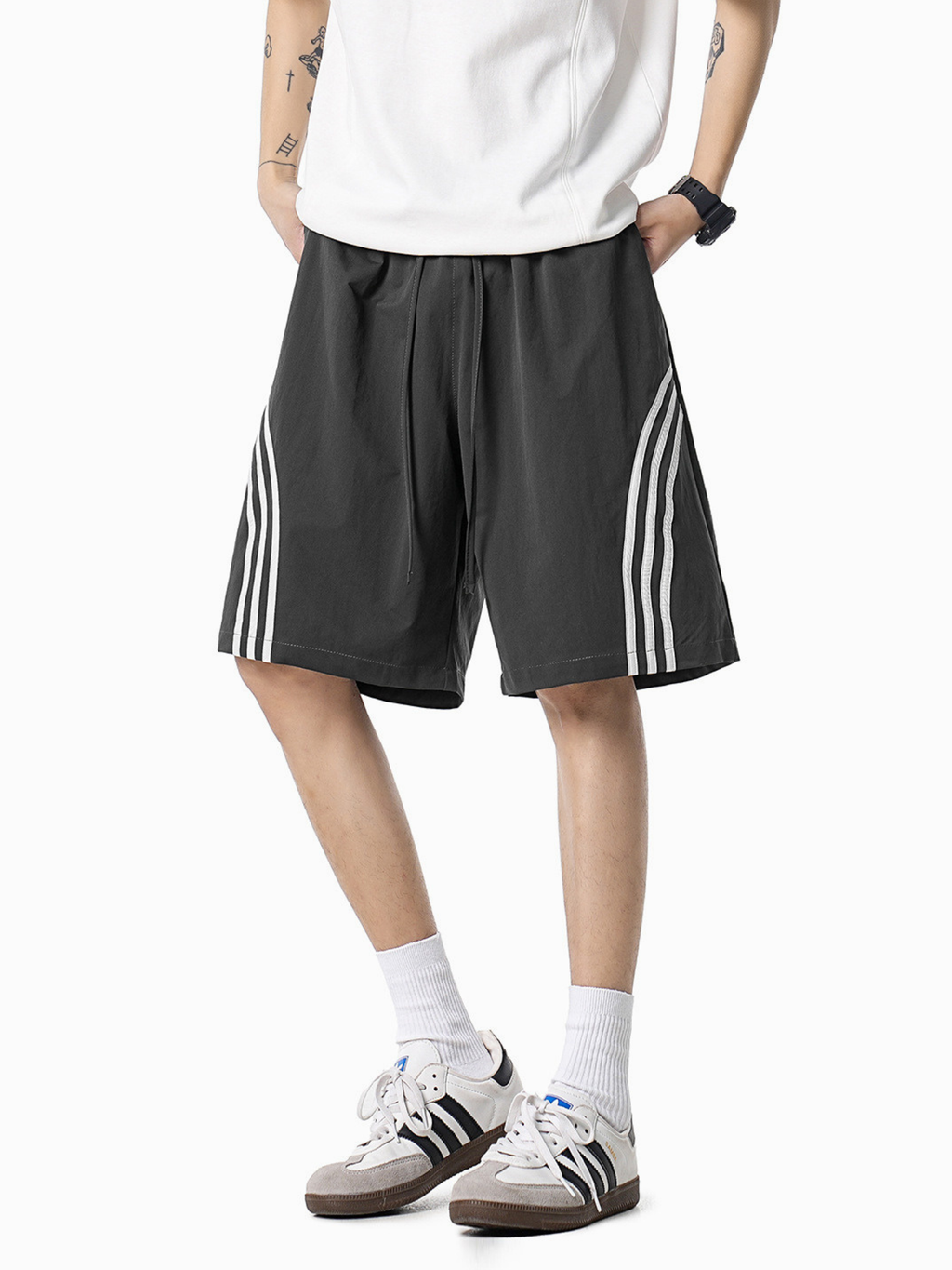 Plackart - triped Lightweight Breathable Shorts