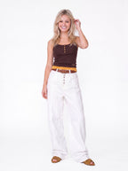Dewpoint - Button Straight-Leg Wide Cargo Pants