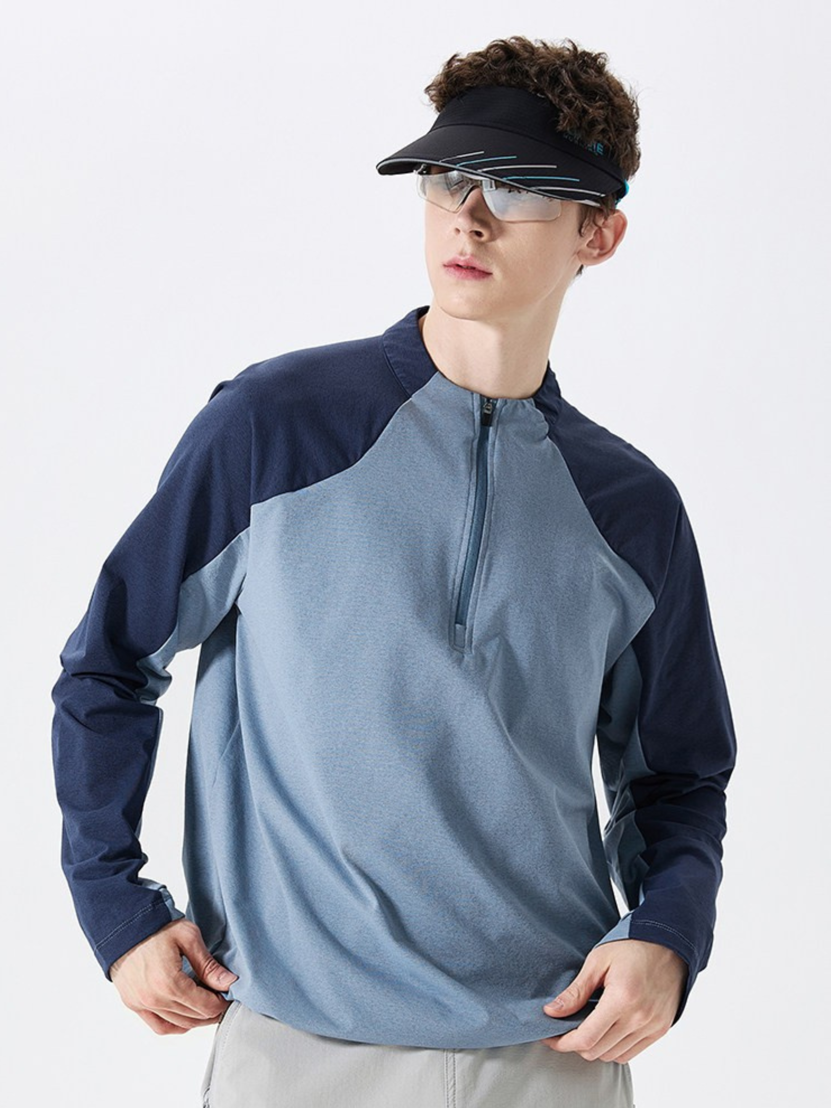 Caverise - Men's UPF50+ Half-Zip Quick-Dry Performance Long Sleeve