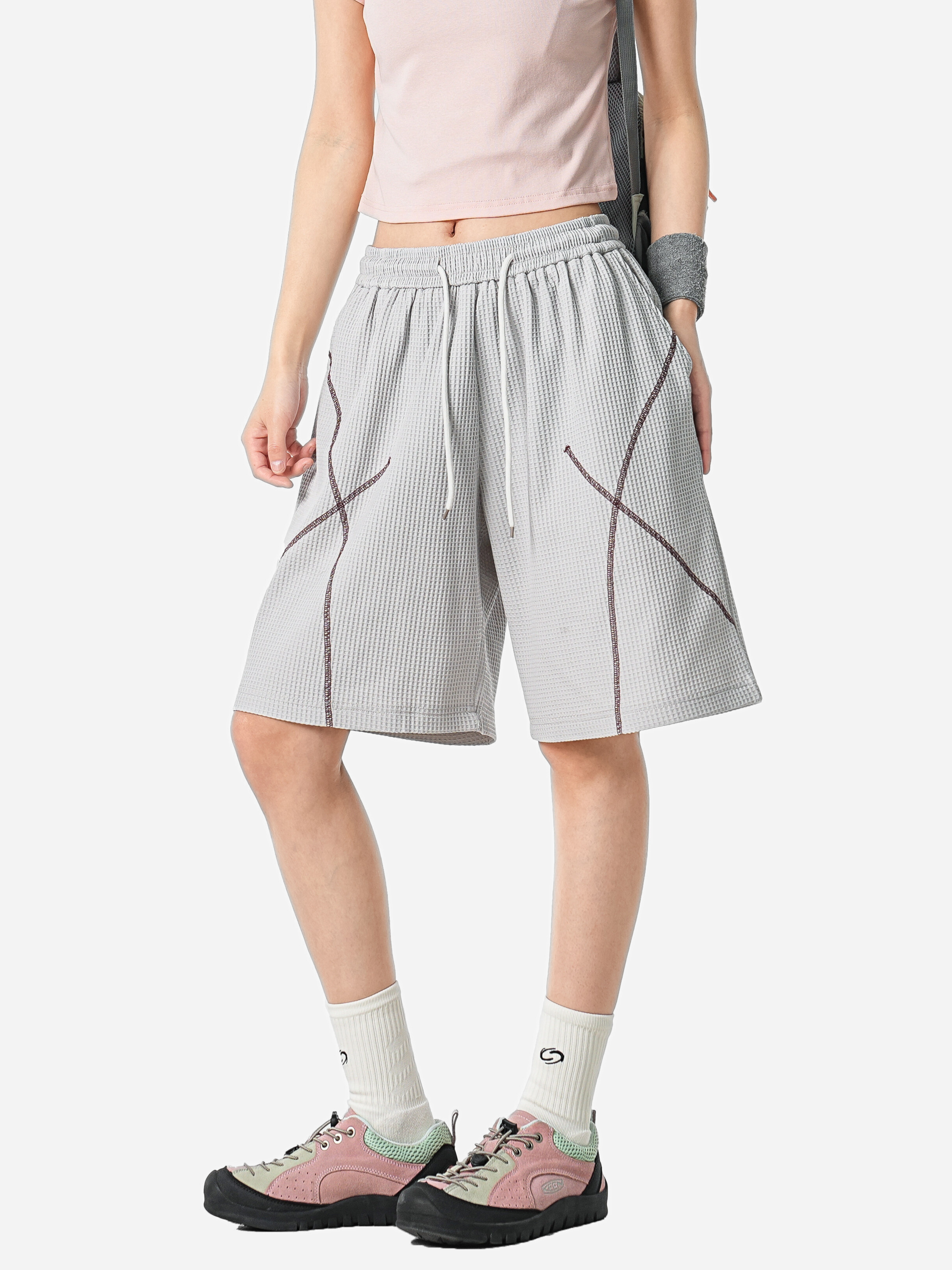 Emberbreeze - Unisex Moisture-Wicking & Quick-Dry Contrast Stitch Knit Shorts