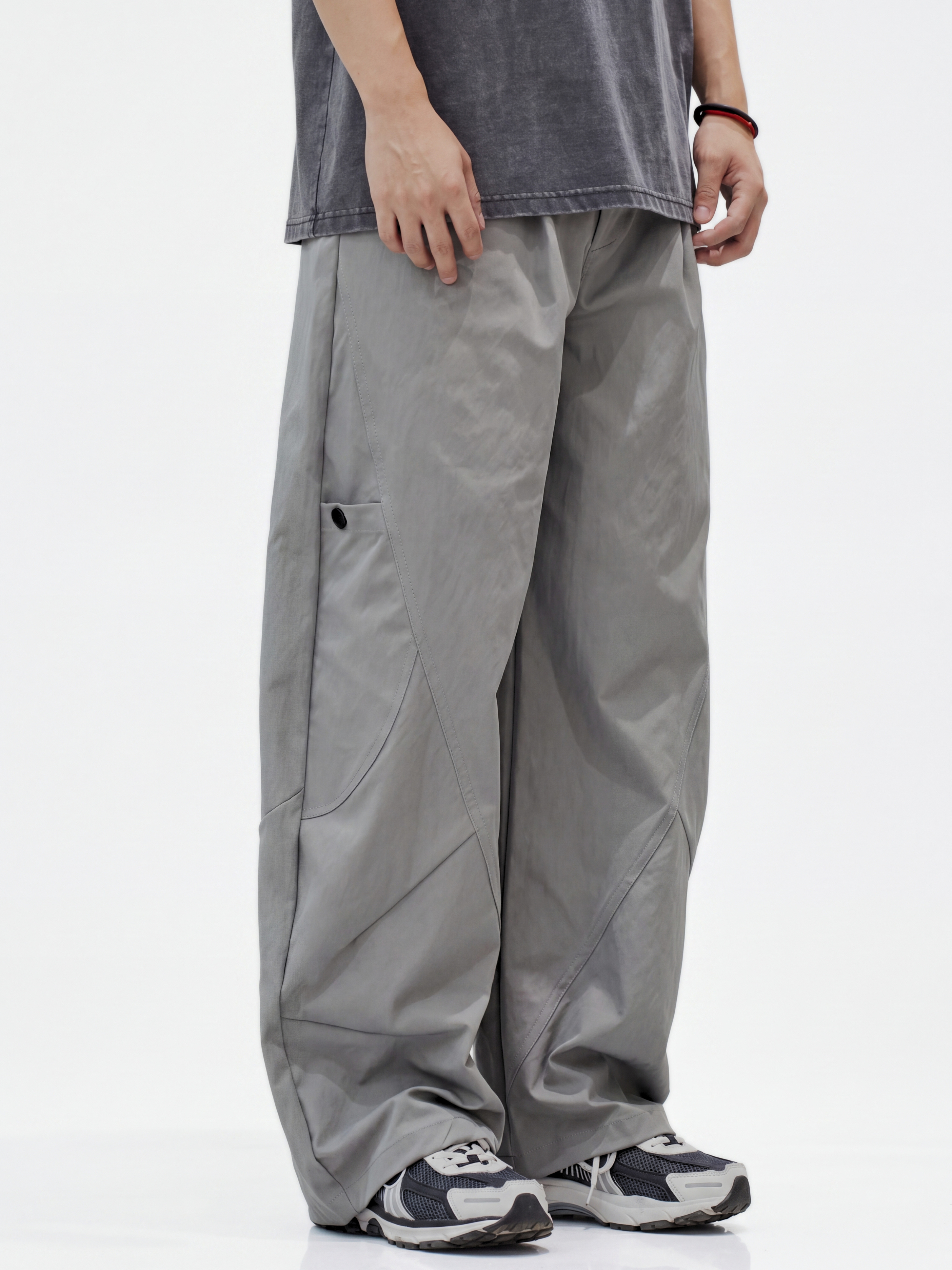 OwlWing - Men's Durable Curved Wide-Leg Cargo Pants