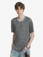 Ashdrift - Unisex Striped Star Lyocell Short Sleeve T-Shirt