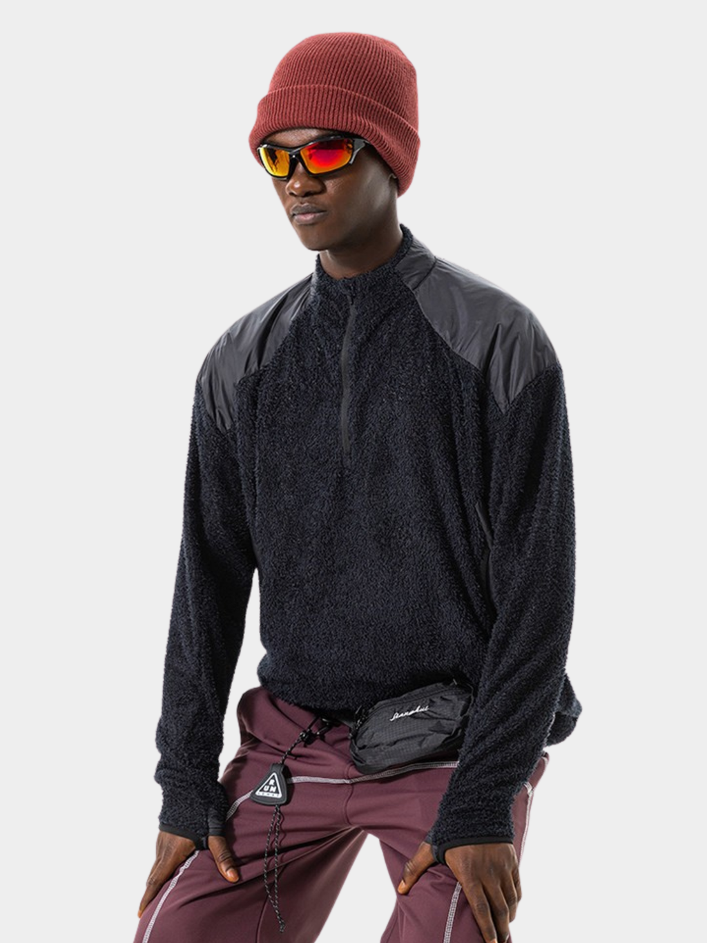 Ashtop - Unisex Thermal Fleece Half-Zip Mock Neck Sweatshirt