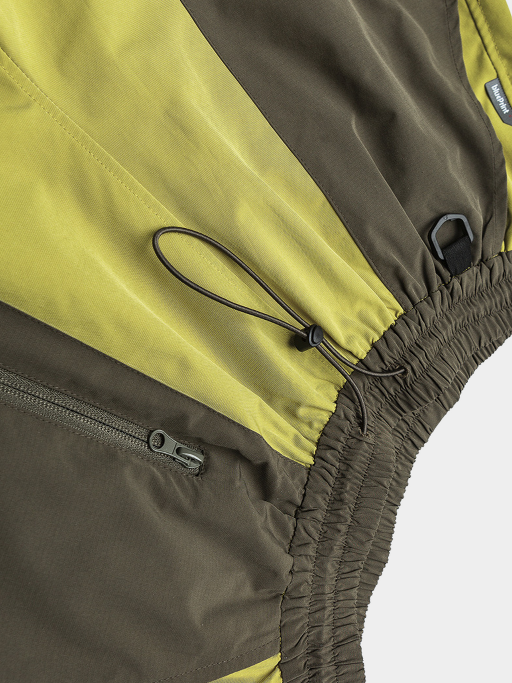 BaseCooler - Men's Water-Repellent Color-Block Patchwork 5-Inch Shorts