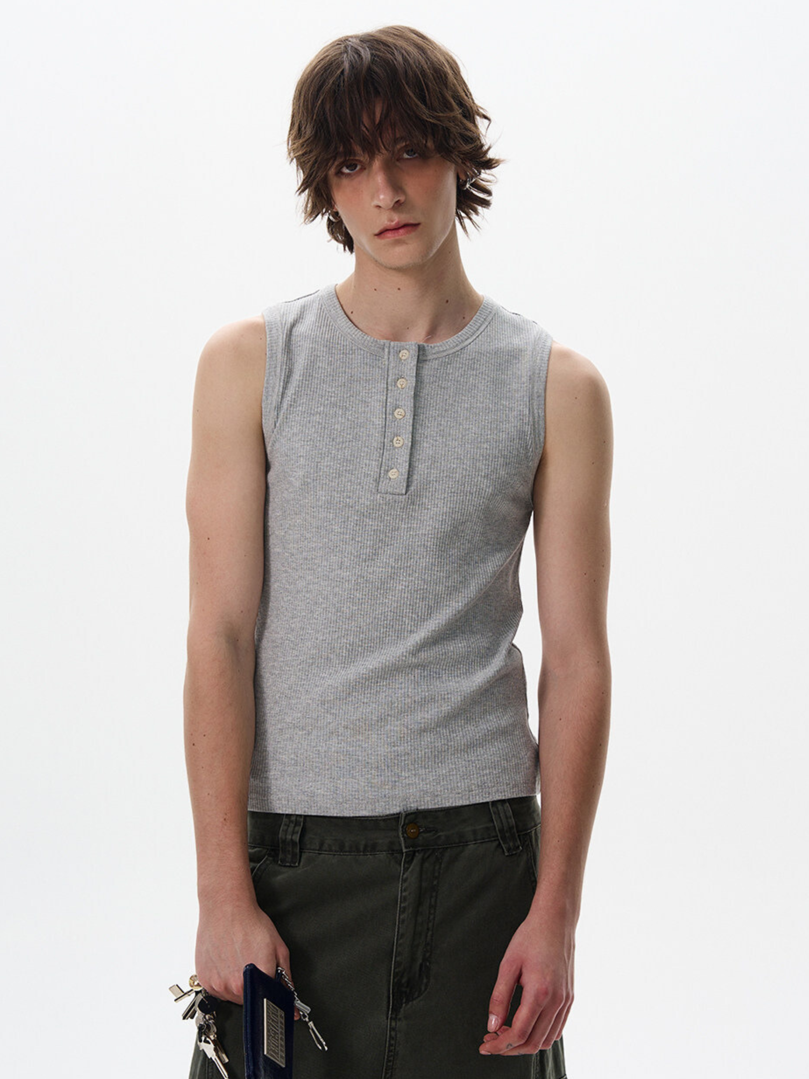Frostfall - Slim Fit Ribbed Sleeveless Tank Top
