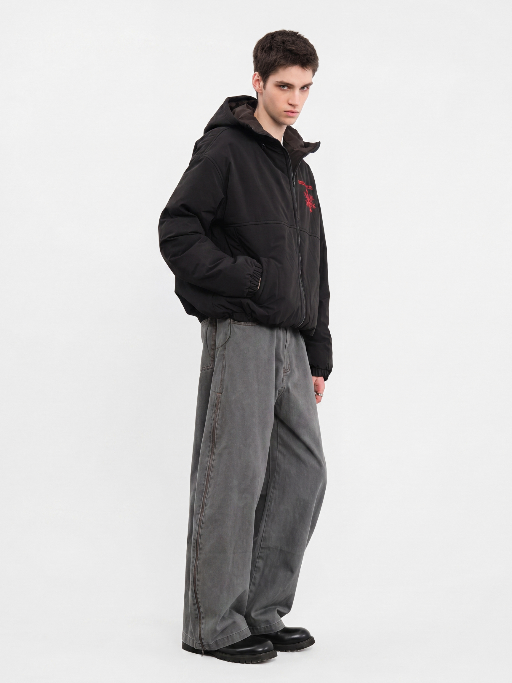 FlareMist - Men's Washed Side-Zip Wide-Leg Pants