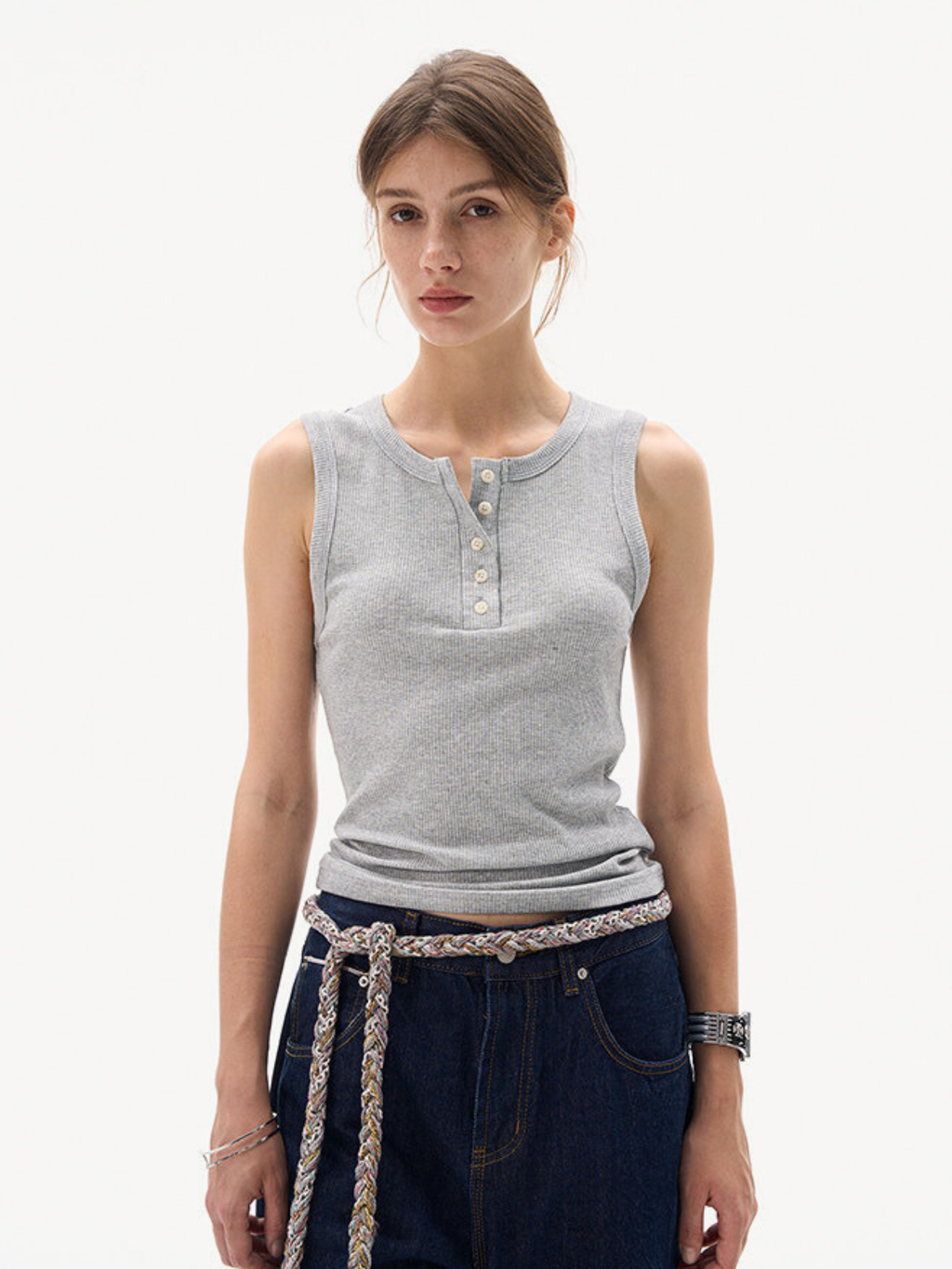 Frostfall - Slim Fit Ribbed Sleeveless Tank Top