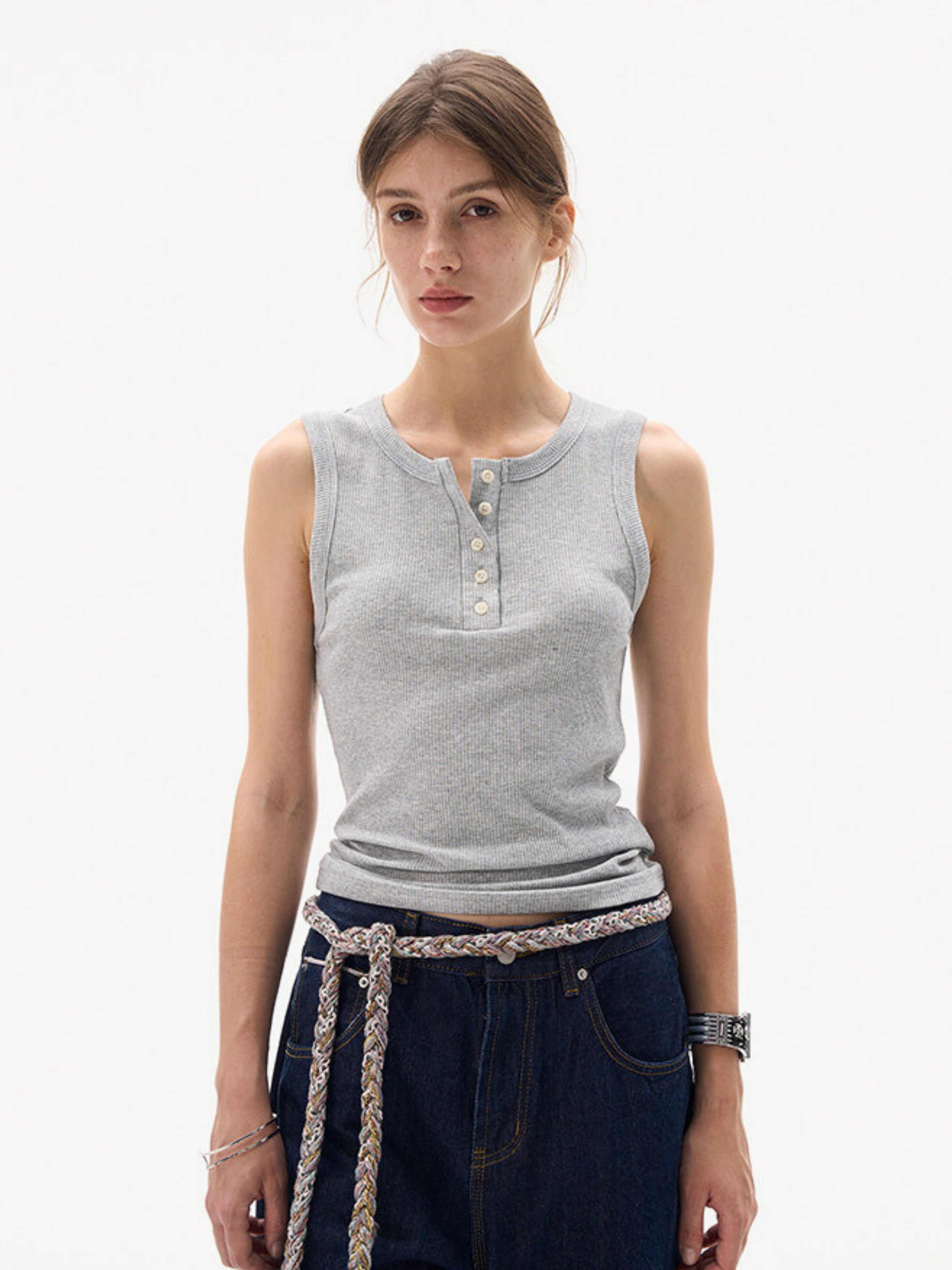 Frostfall - Slim Fit Ribbed Sleeveless Tank Top