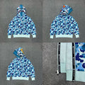 BAPE Shark Full Zip Hoodie Blue Camo Edition
