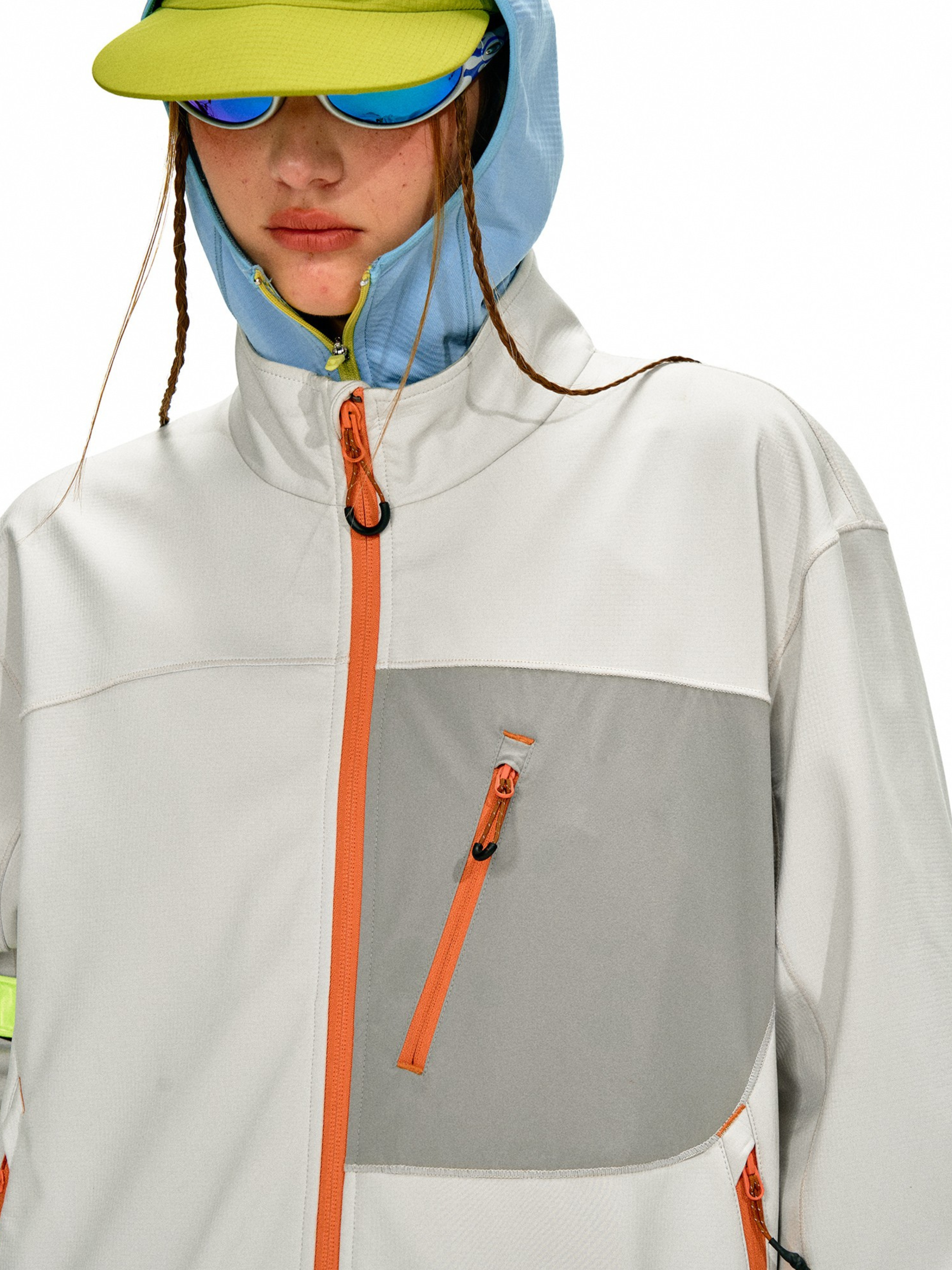Driftcore - Unisex Teflon Water-Repellent Colorblock Stand Collar Jacket