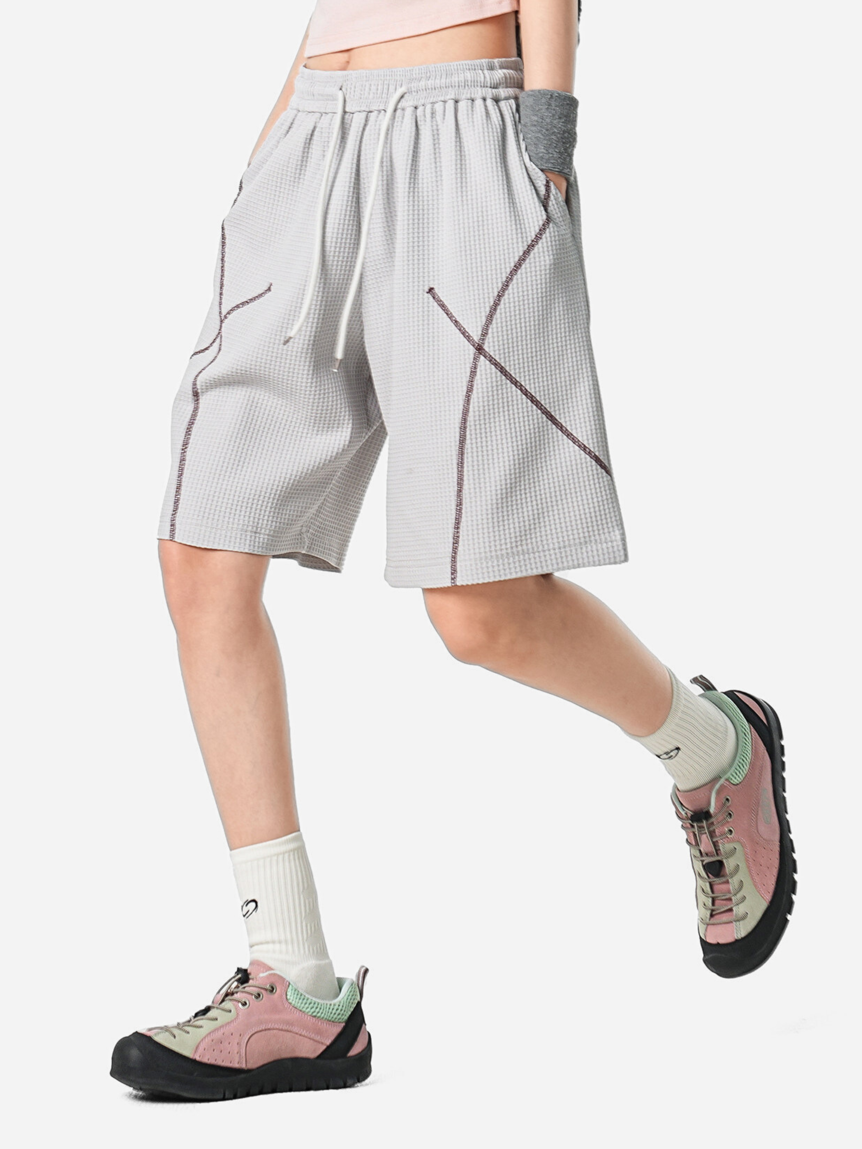 Emberbreeze - Unisex Moisture-Wicking & Quick-Dry Contrast Stitch Knit Shorts
