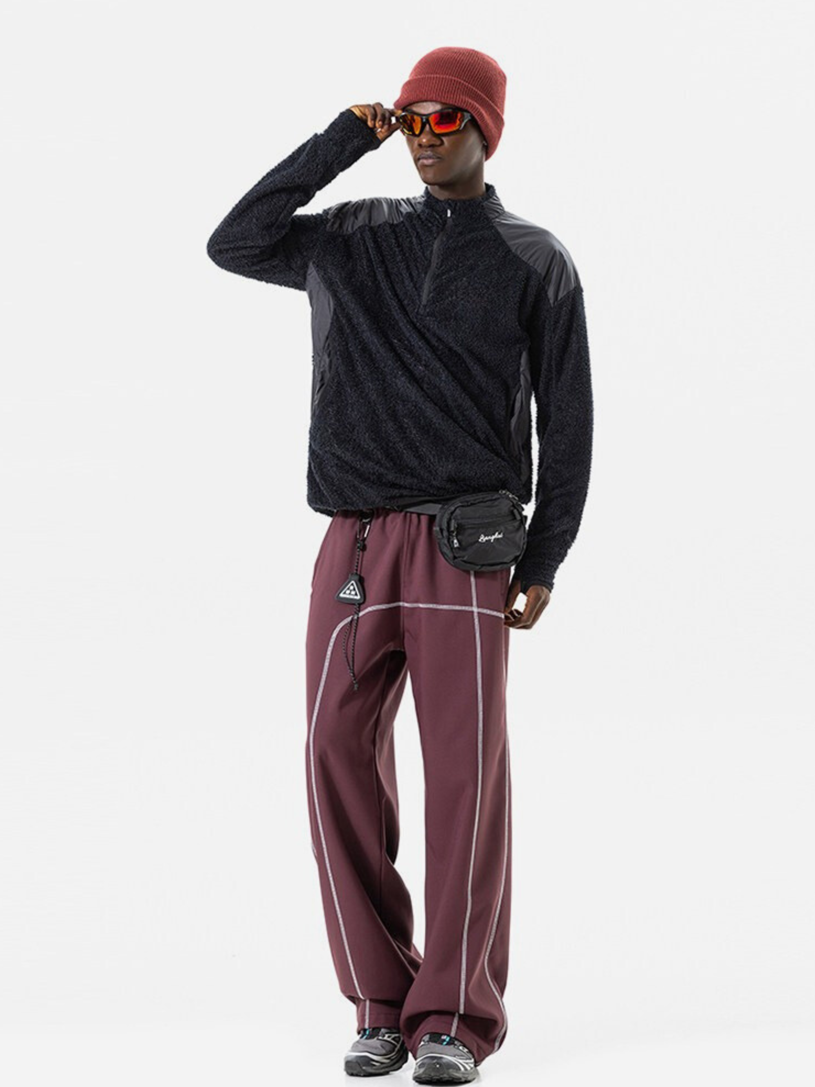 Ashtop - Unisex Thermal Fleece Half-Zip Mock Neck Sweatshirt