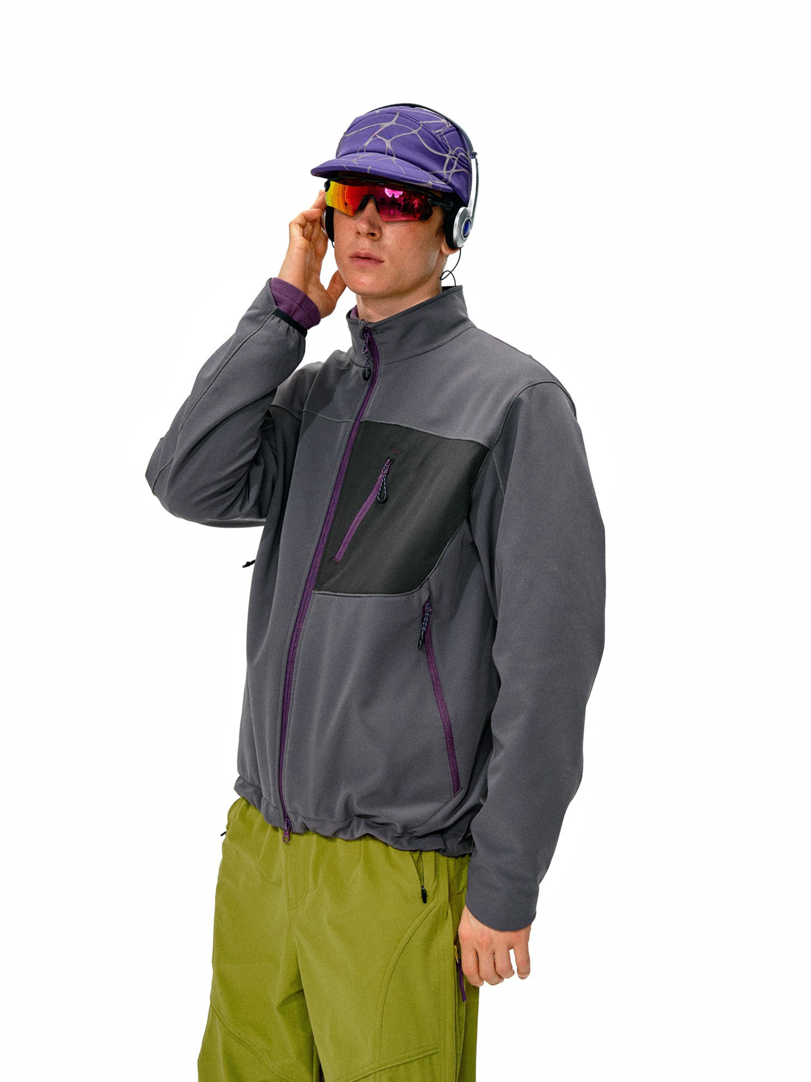 Driftcore - Unisex Teflon Water-Repellent Colorblock Stand Collar Jacket
