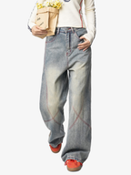 HardPan - Contrast Hasso Stitching Cotton Denim Jeans