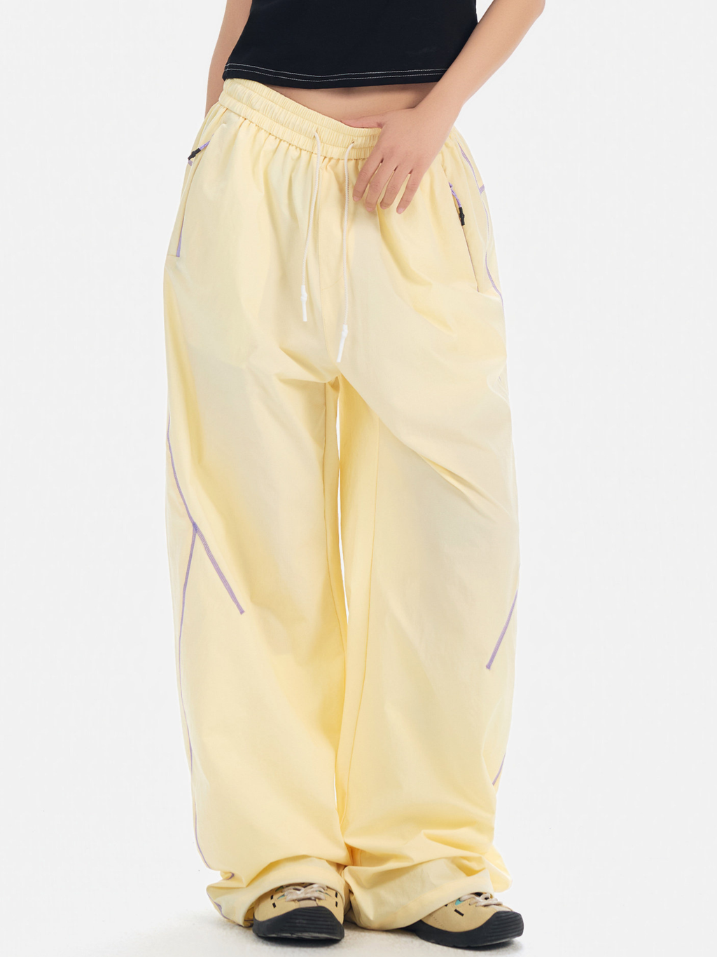 Oakfall - Water-Repellent Contrast Stitch Wide-Leg Pants