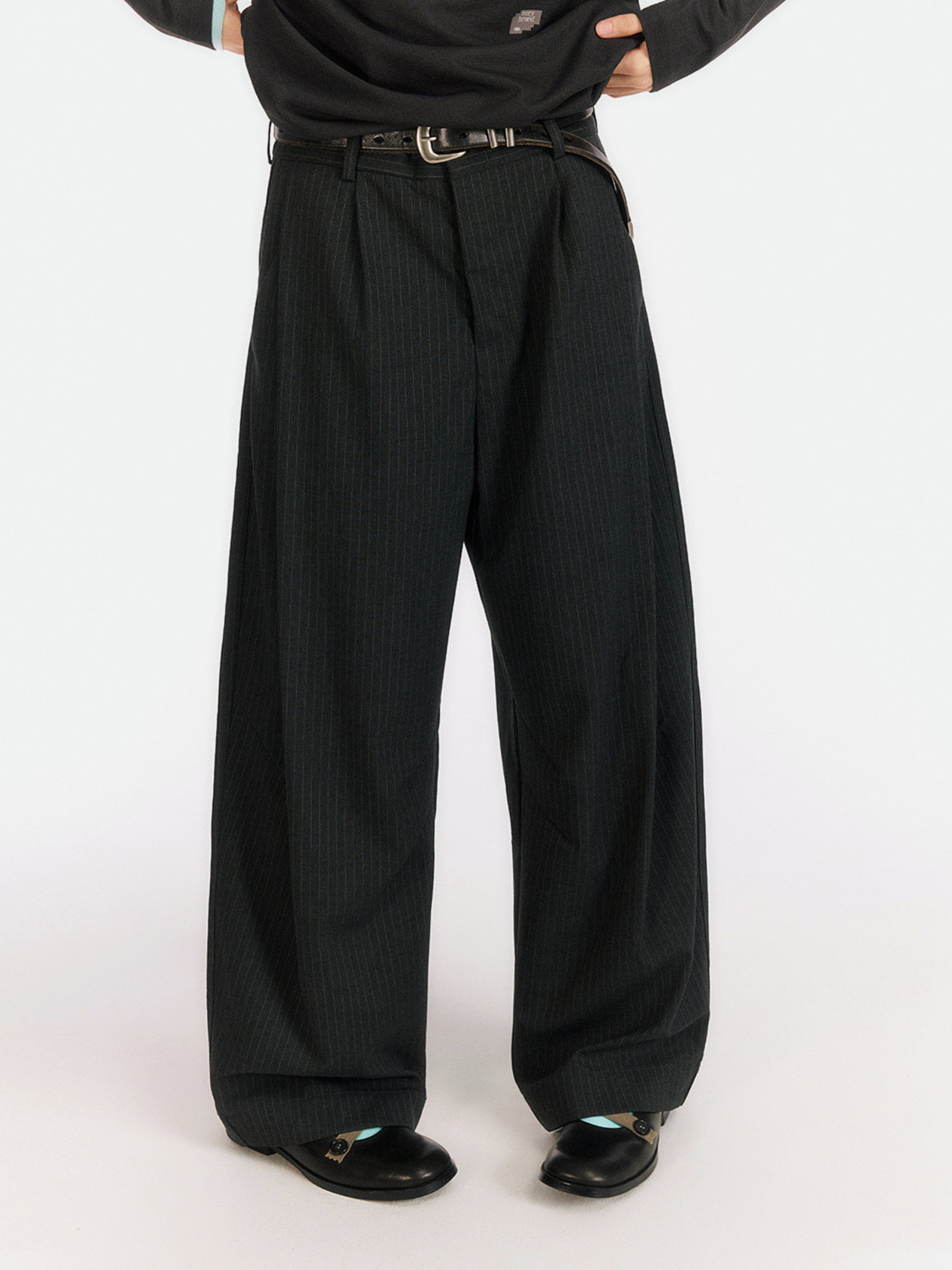 FernGully - Unisex Breathable Striped Relaxed Drape Wide-Leg Pants