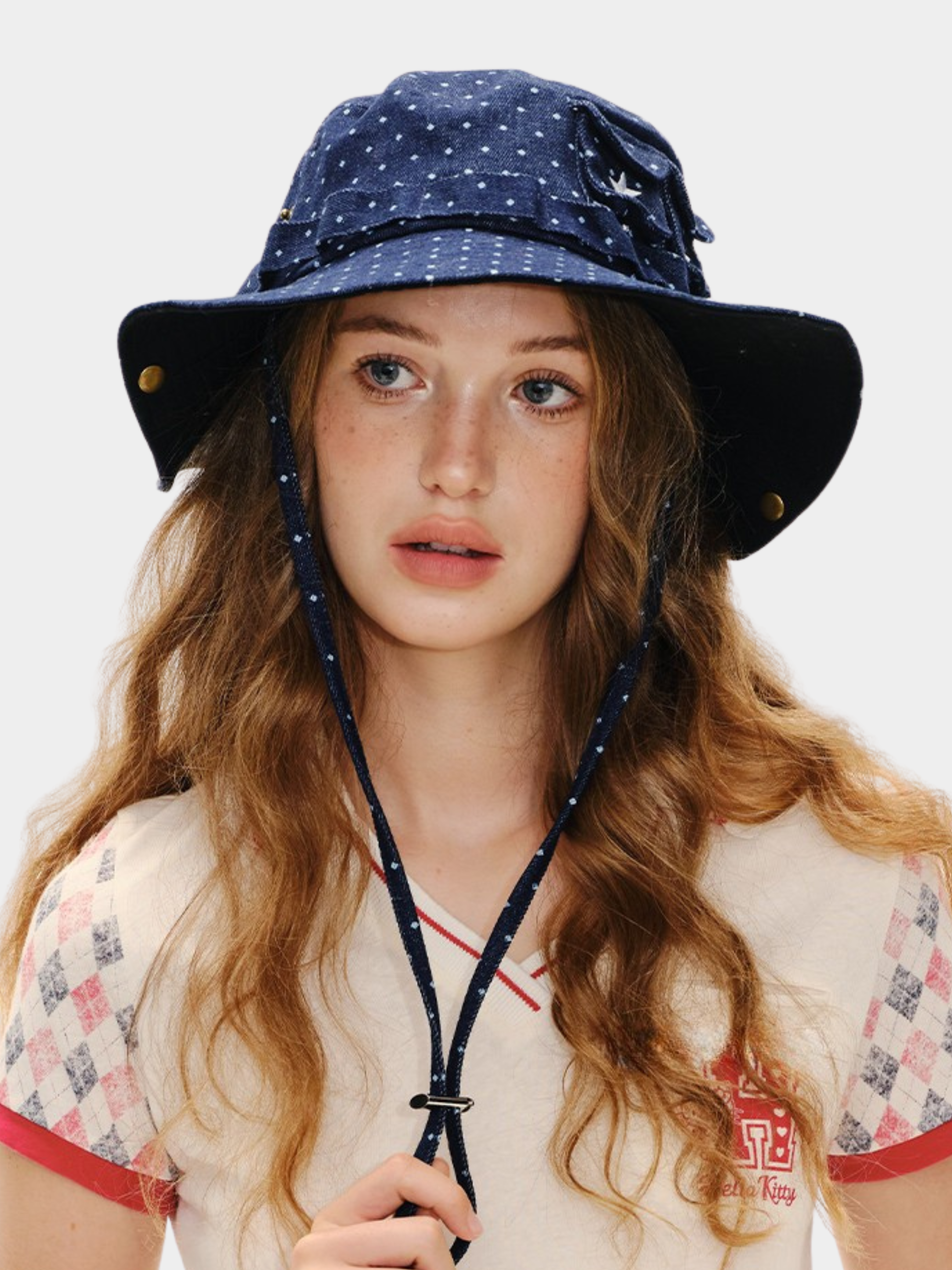 Duneflare - UPF50+ Protection Polka Dot Embroidered Utility Bucket Hat