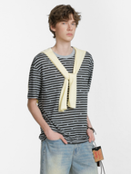 Ashdrift - Unisex Striped Star Lyocell Short Sleeve T-Shirt