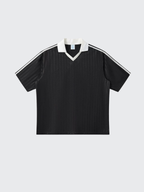 DashFit - Unisex Lightweight Striped V-Neck T-Shirt