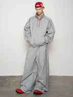 Emberthrone - Men's High-Neck Sweatshirt & Curved-Leg Jogger Set