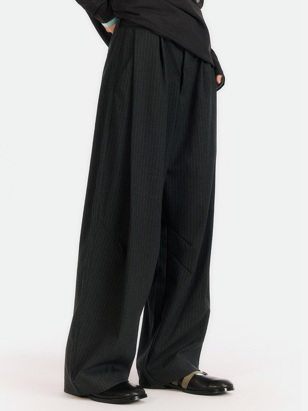 FernGully - Unisex Breathable Striped Relaxed Drape Wide-Leg Pants