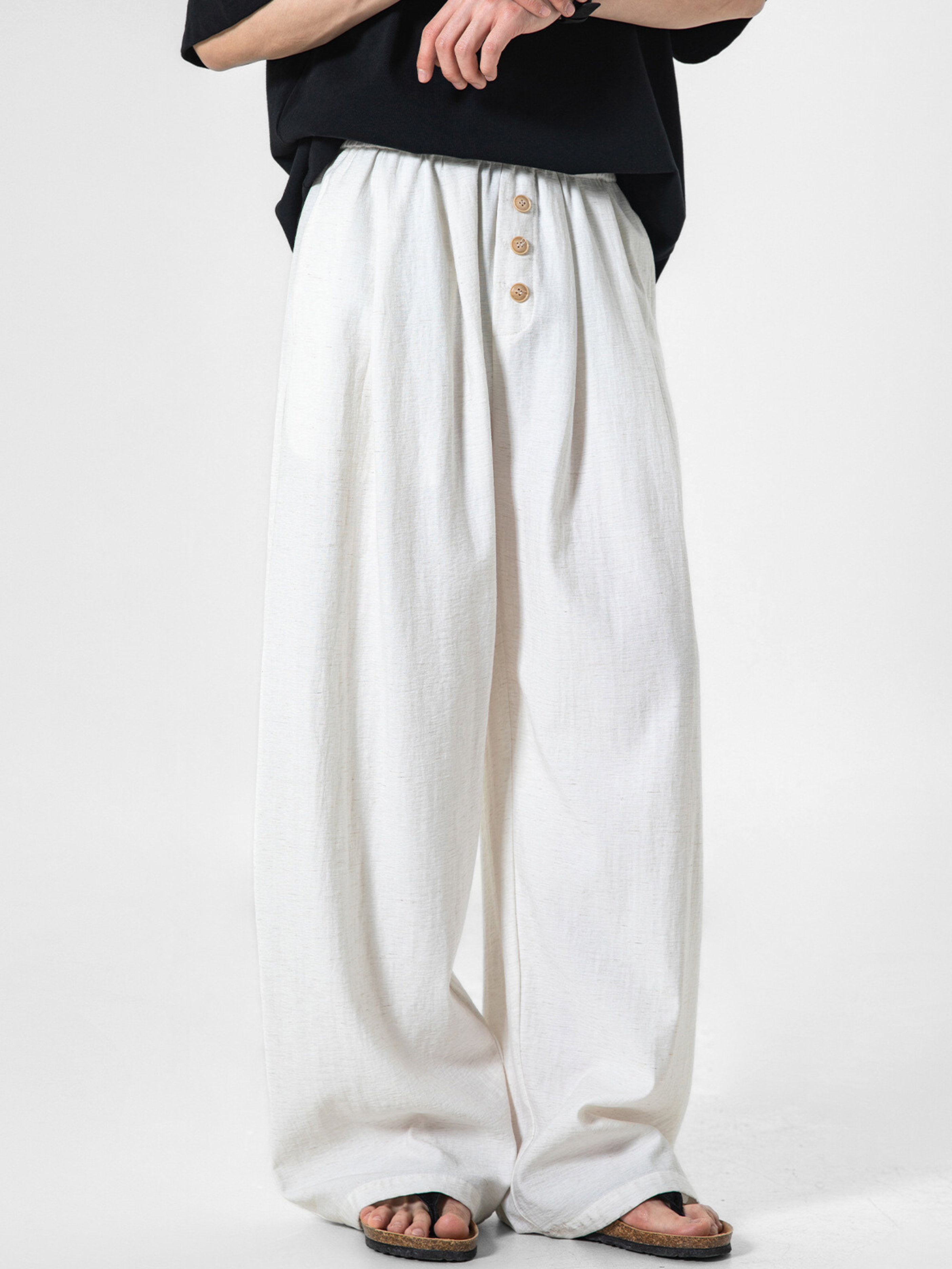 Forestfall - Men's Button-Detail Relaxed Straight-Leg Pants