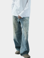 DryClip - Men's Paint-Splatter Distressed Denim Jeans