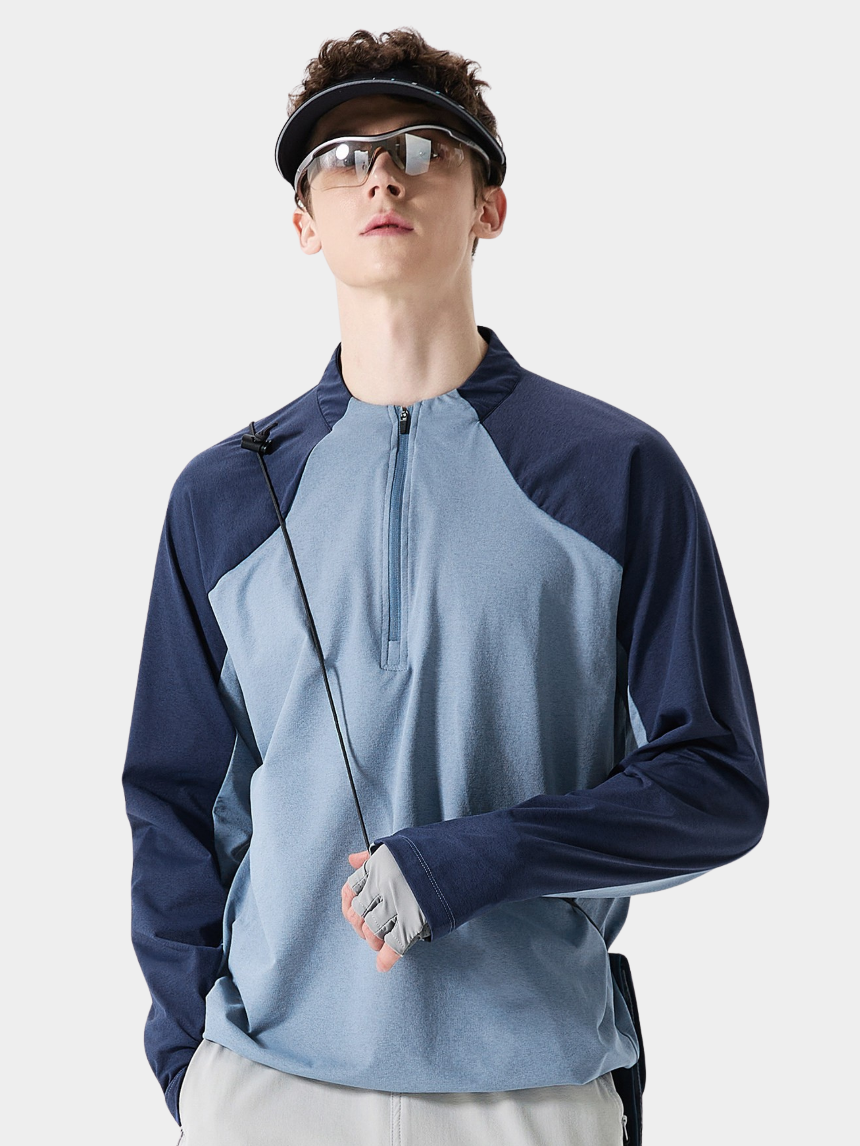 Caverise - Men's UPF50+ Half-Zip Quick-Dry Performance Long Sleeve