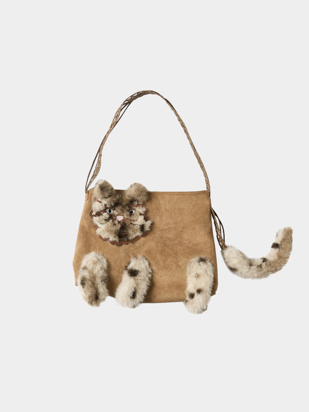 Aura - Faux Suede Cat Shoulder Bag