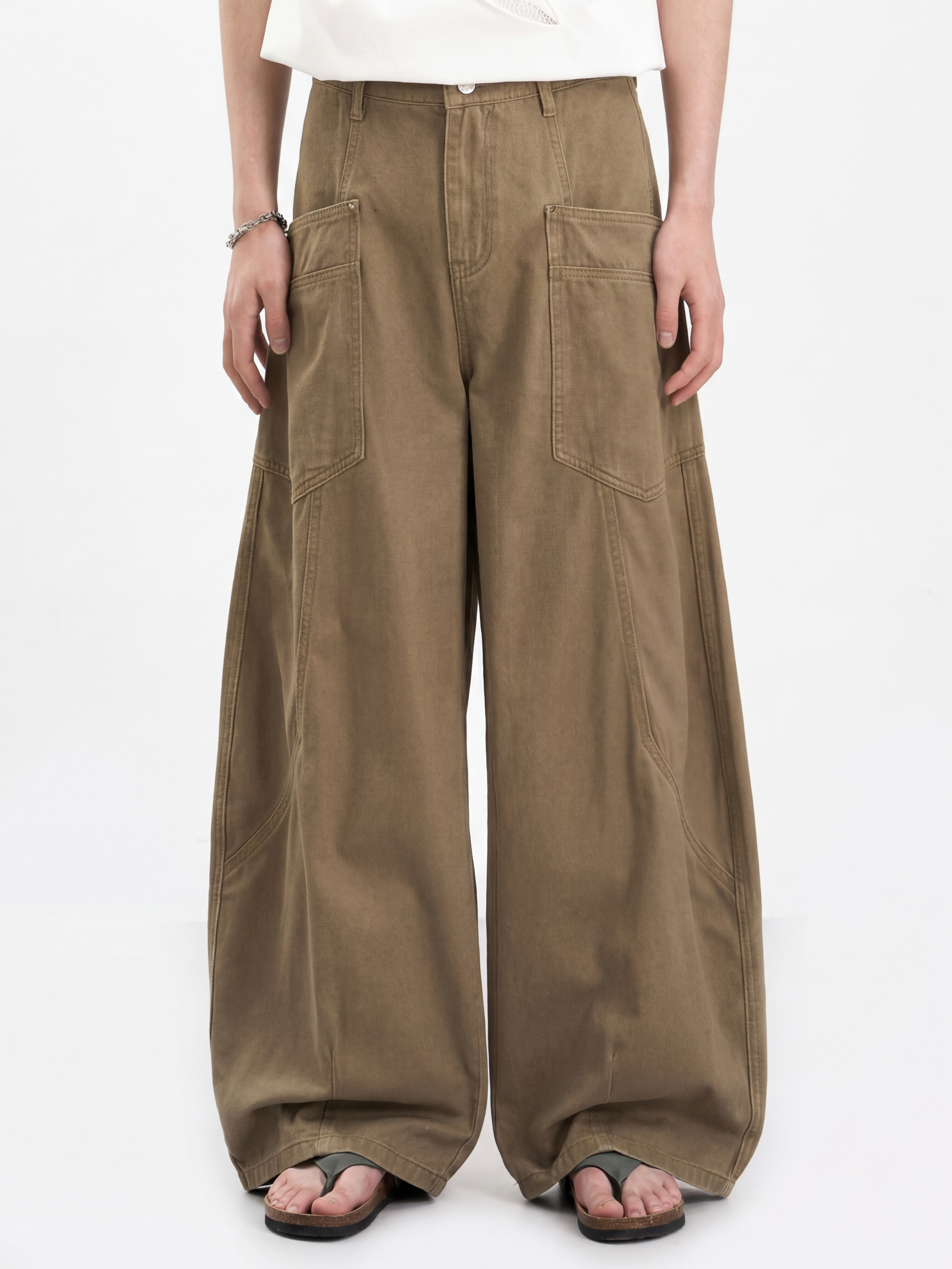 Ironcrest - Men's Washed Cotton Large Pockets Pants