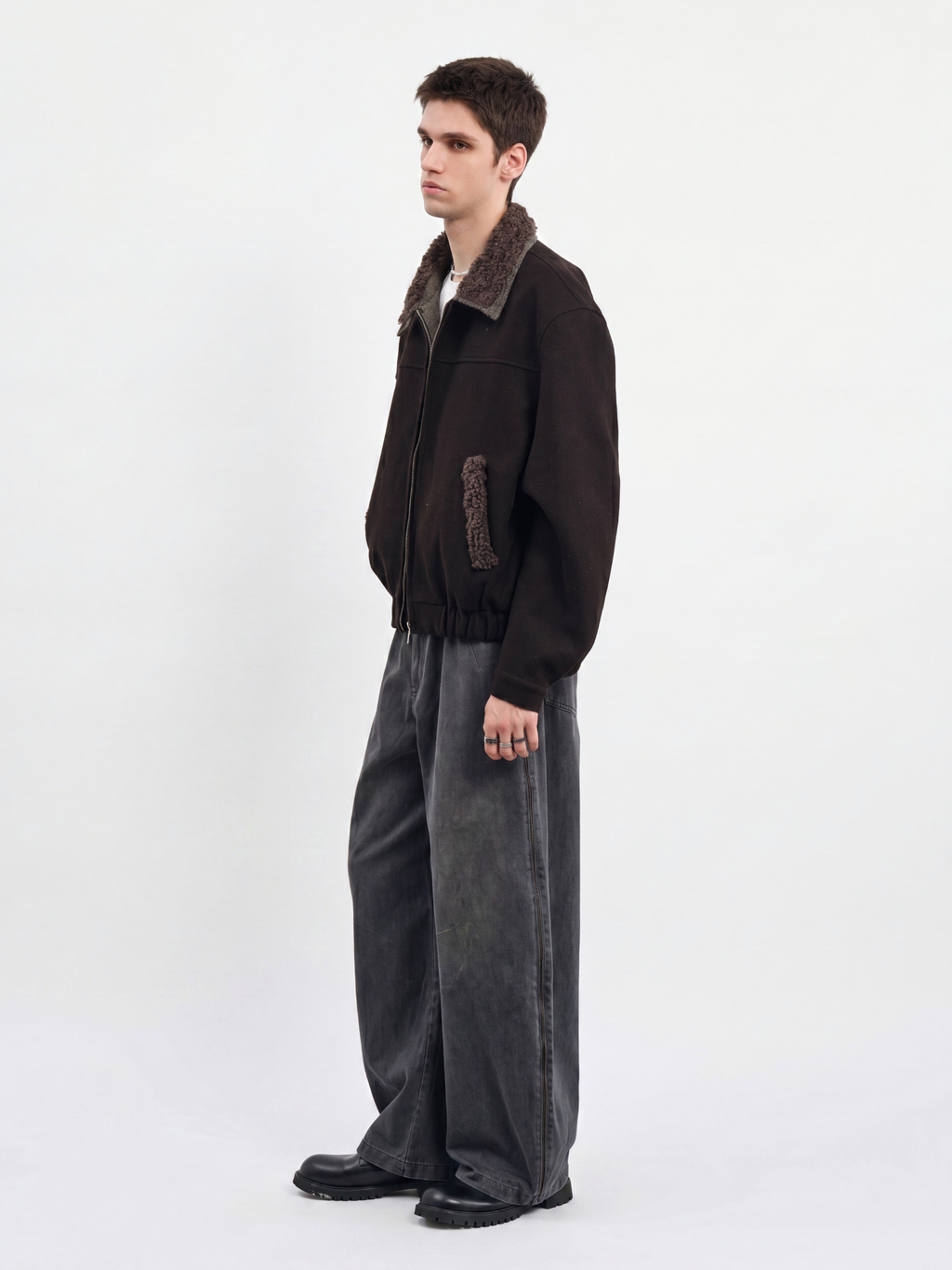 FlareMist - Men's Washed Side-Zip Wide-Leg Pants