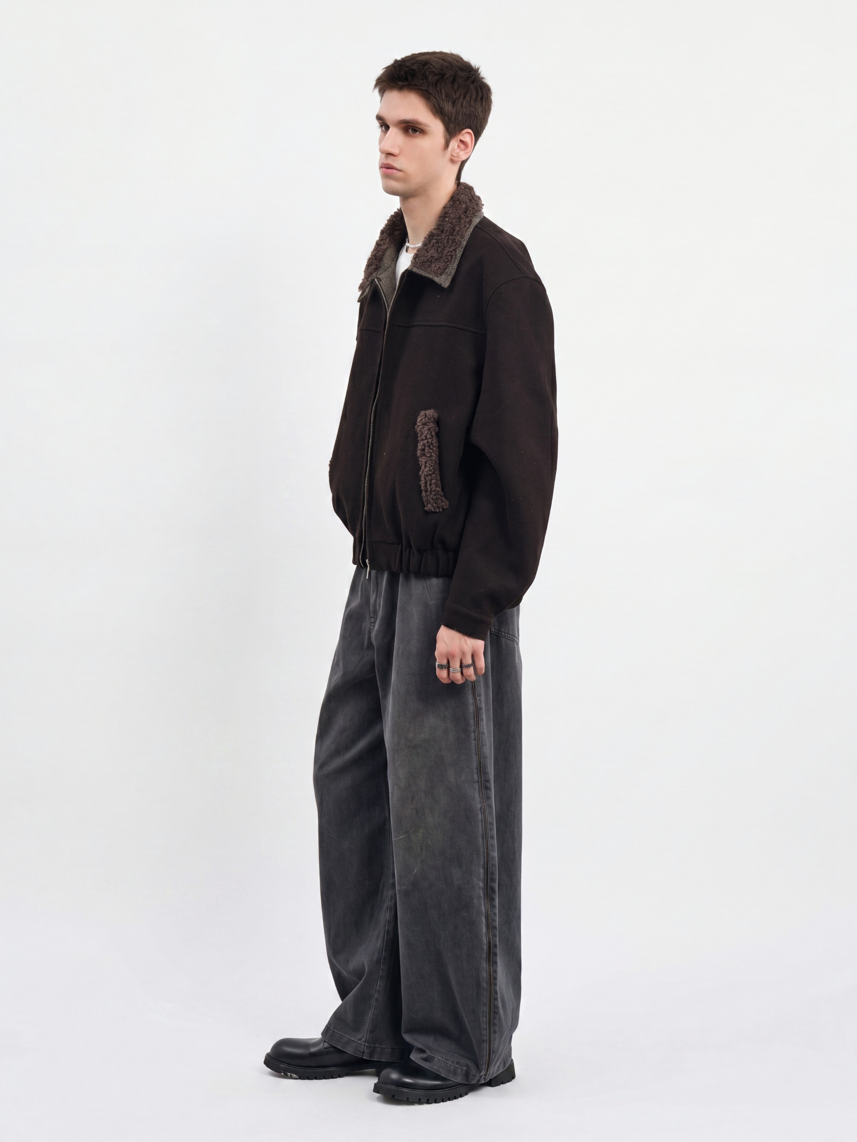 FlareMist - Men's Washed Side-Zip Wide-Leg Pants