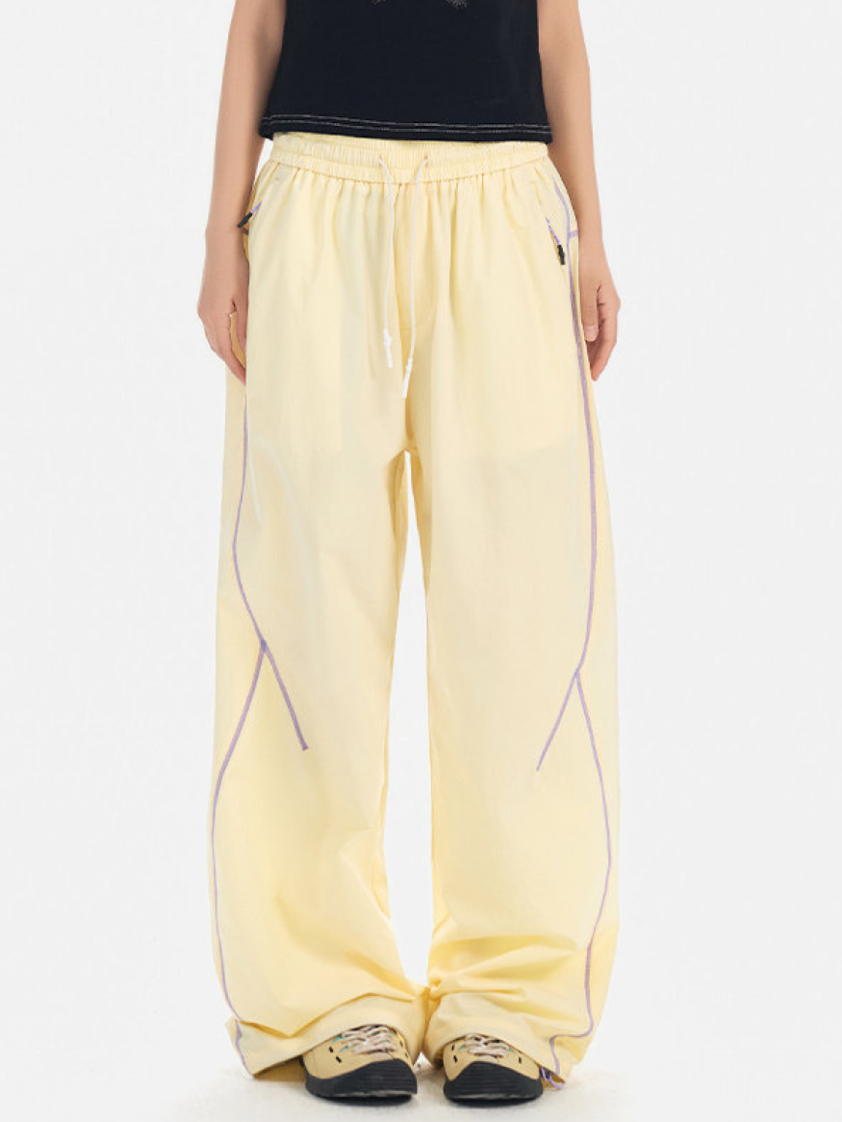 Oakfall - Water-Repellent Contrast Stitch Wide-Leg Pants