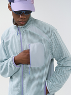 Nightthorn - Unisex Wave Pattern Fleece Zip-Up Sweatshirt