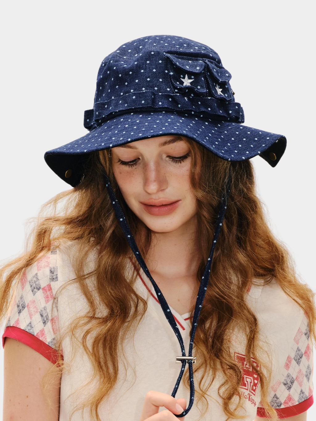 Duneflare - UPF50+ Protection Polka Dot Embroidered Utility Bucket Hat