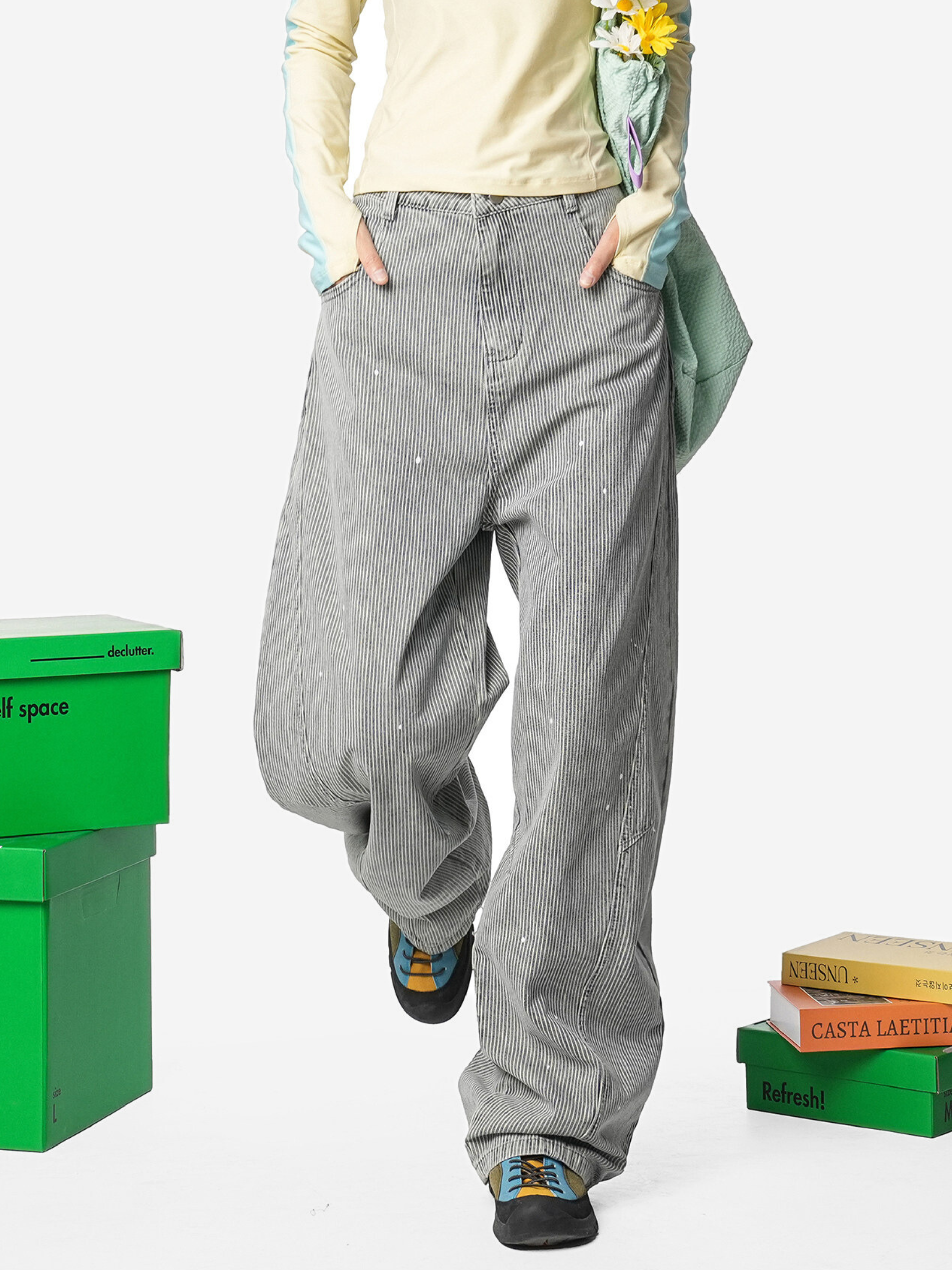 Highclimb - Striped Straight-Leg Pants
