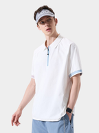 ChillFlask - Unisex Antibacterial Quick-Dry Half-Zip Polo T-Shirt