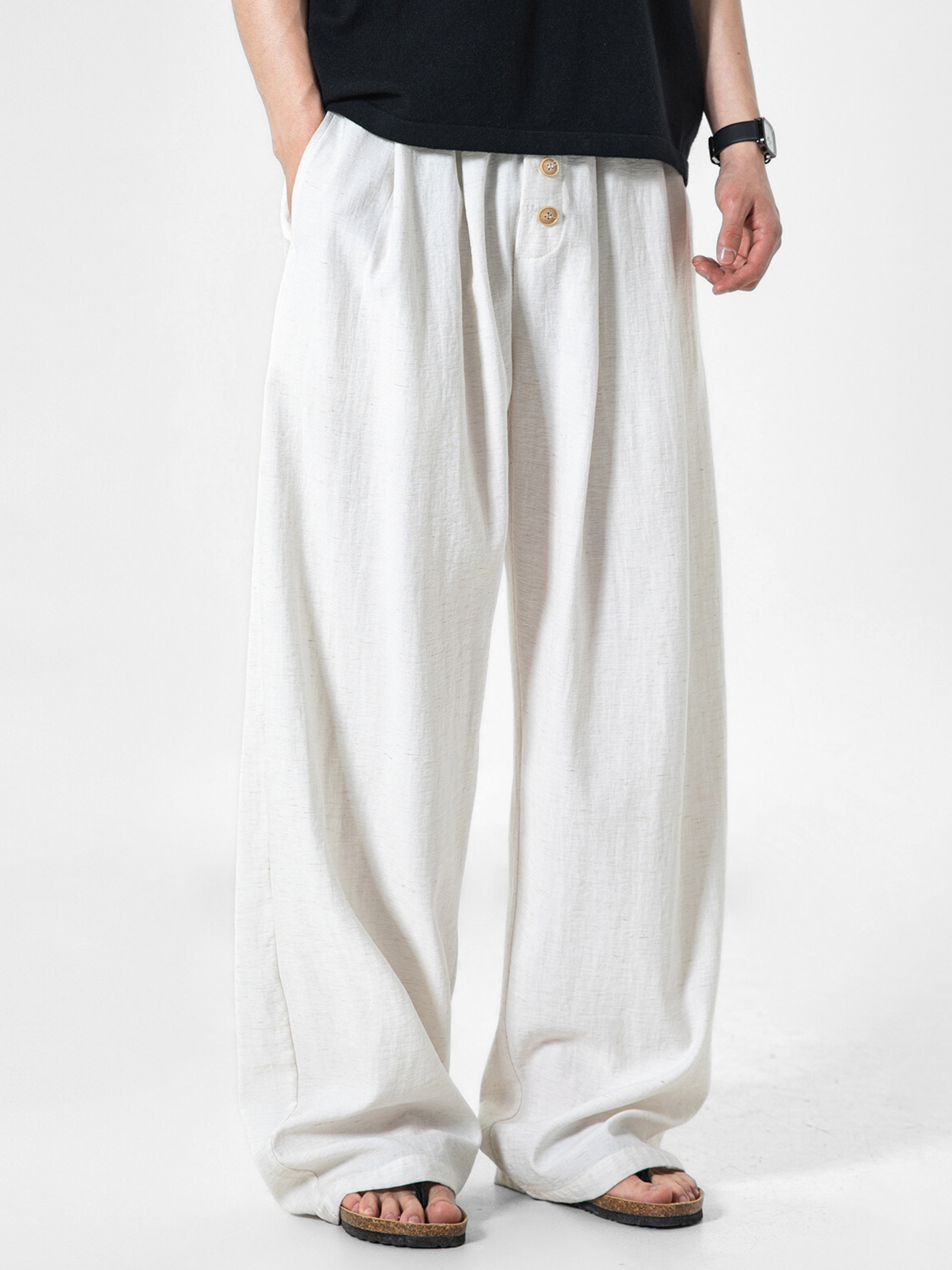 Forestfall - Men's Button-Detail Relaxed Straight-Leg Pants