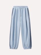 Skyflame - Faux Suede Star Webbing Jogger Pants