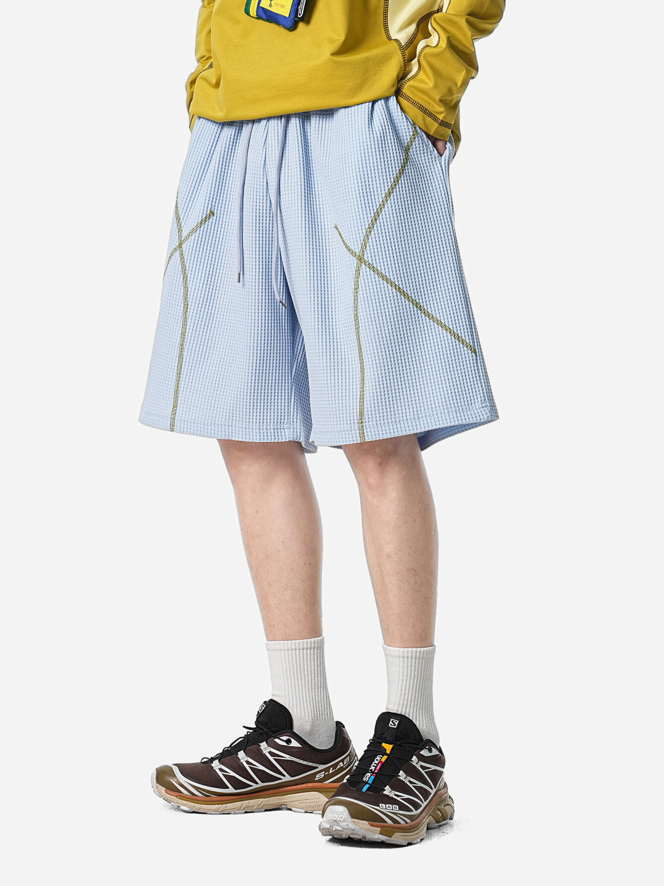 Emberbreeze - Unisex Moisture-Wicking & Quick-Dry Contrast Stitch Knit Shorts
