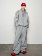 Emberthrone - Men's High-Neck Sweatshirt & Curved-Leg Jogger Set